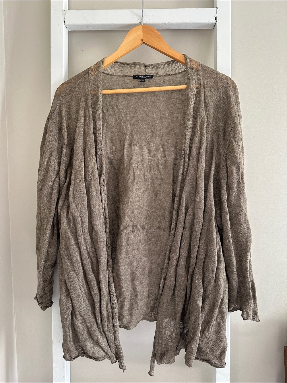 Eileen Fisher Organic Linen Blend Drape Cardigan